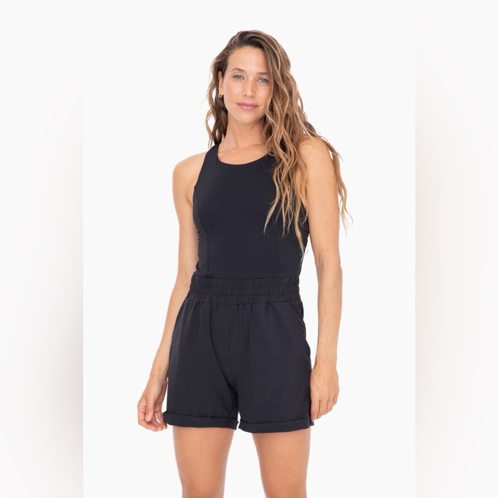 Mono B Black Sleeveless Romper